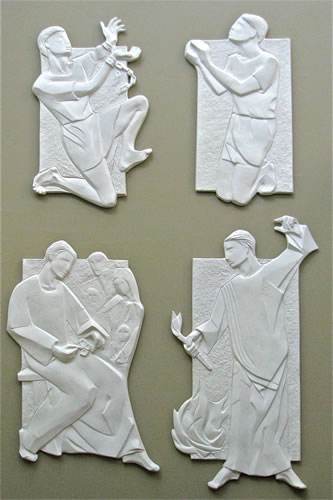 'Story of St Patrick' plaster maquettes small icons